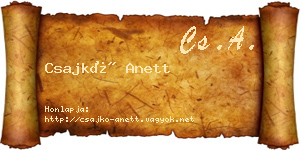 Csajkó Anett névjegykártya