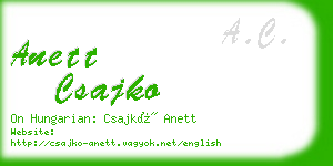 anett csajko business card